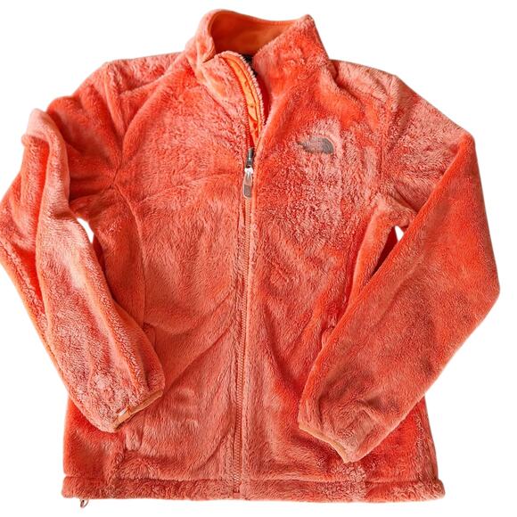 The northface Oitso fuzzy sherpa fleece fullzip jacket orange soft cozy warm - Picture 6 of 7